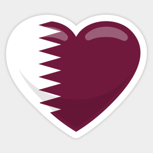 Qatar Flag Heart Sticker